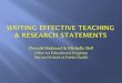 Writing Research and Teaching Statements