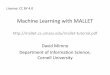 Machine Learning with MALLET