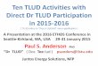 Ten TLUD Activities with Direct Dr TLUD Participation in 2015-2016