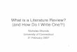 What is a Literature Review? (and How Do I Write One?!) (and How 