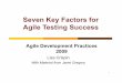 Seven Key Factors for Agile Testing Success, Agile Development 
