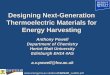 Designing Next-Generation Thermoelectric Materials for Energy 