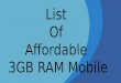 List  Of  Affordable  3GB RAM Mobile