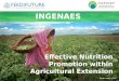 Effective Nutrition Promotion within Agricultural Extension