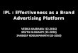 IPL : Effectiveness as a brand advertising platform
