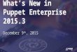What's New in Puppet Enterprise 2015.3