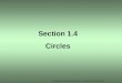 Section 1.4 circles