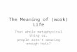 The Meaning of (Work) Life