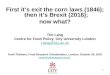Tim Lang Brexit Food Thinkers 26/10/2016