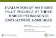 Evaluation of an Electric Bike Pilot Project at Three Employment Campuses in Portland, Oregon