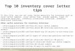Top 10 inventory cover letter tips