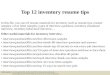 Top 12 inventory resume tips