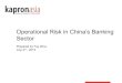 Operational Risk Management in China