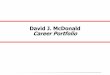 DavidJ McDonald Career Portfolio