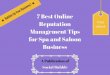 7 best online reputation management tips for spa and saloon business