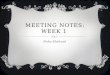 Meeting notes  week one