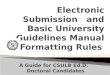 Revised 2016 New Rules Ed.D. Powerpoint for Electronic Submission and Essential Format Rules