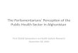 The Parliamentarians’ Perception of the Public Health Sector in Afghanistan