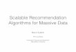 Scalable Recommendation Algorithms with LSH