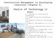 Construction Management in Developing Countries, Lecture 6