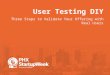 User Testing DIY •Three Steps to Validate Your Offering with Real Users  by Lauren Mcdanell