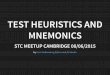 Test Heuristics and Mnemonics