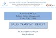 Sales Management- SALES TRAINING DESIGN