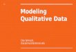 Workshop: modeling qualitative data