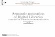 Semantic annotation of digital libraries. A model for science communication