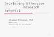 Developing effective research proposal