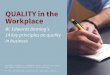 Quality in the Workplace: W. Edwards Deming's 14 key principles