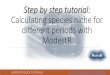 Step by step tutorial - Using time as 3rd dimension to calculate species niche in ModestR