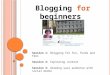 Blogging for beginners session 2