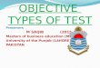 Objective Types of test