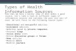 Types of Health Information Sources