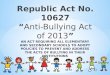 Anti bullying Act 2013 & DO no. 40 s. 2012