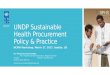 UNDP Sustainable Health Procurement Policy and Practice