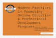 Asae Lunch Learning Webinar: Modern Practices in Promoting Online Education & Professional Development Programs
