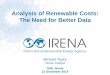 IRENA - Analysis of Renewable Costs: The Need for Better Data