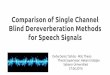 Comparison of Single Channel Blind Dereverberation Methods for Speech Signals