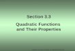 Section 3.3 quadratic functions and their properties