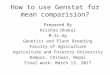 How to use genstat