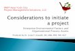 Considerations to initiate a project