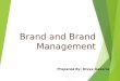 Chapter 1 brand and brand management