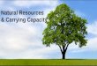 Natural resources and Carrying Capacity