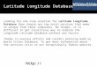 Latitude Longitude Database