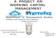 A project on working capital management