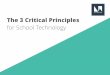 The 3 critical principles for school technology