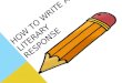 How to write a literary response
