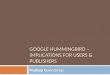 Google Hummingbird - Implications for Publishers from SEO Perspective